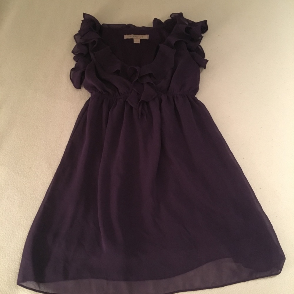 Forever 21 - Dark Purple Ruffle Dress/Top - Small